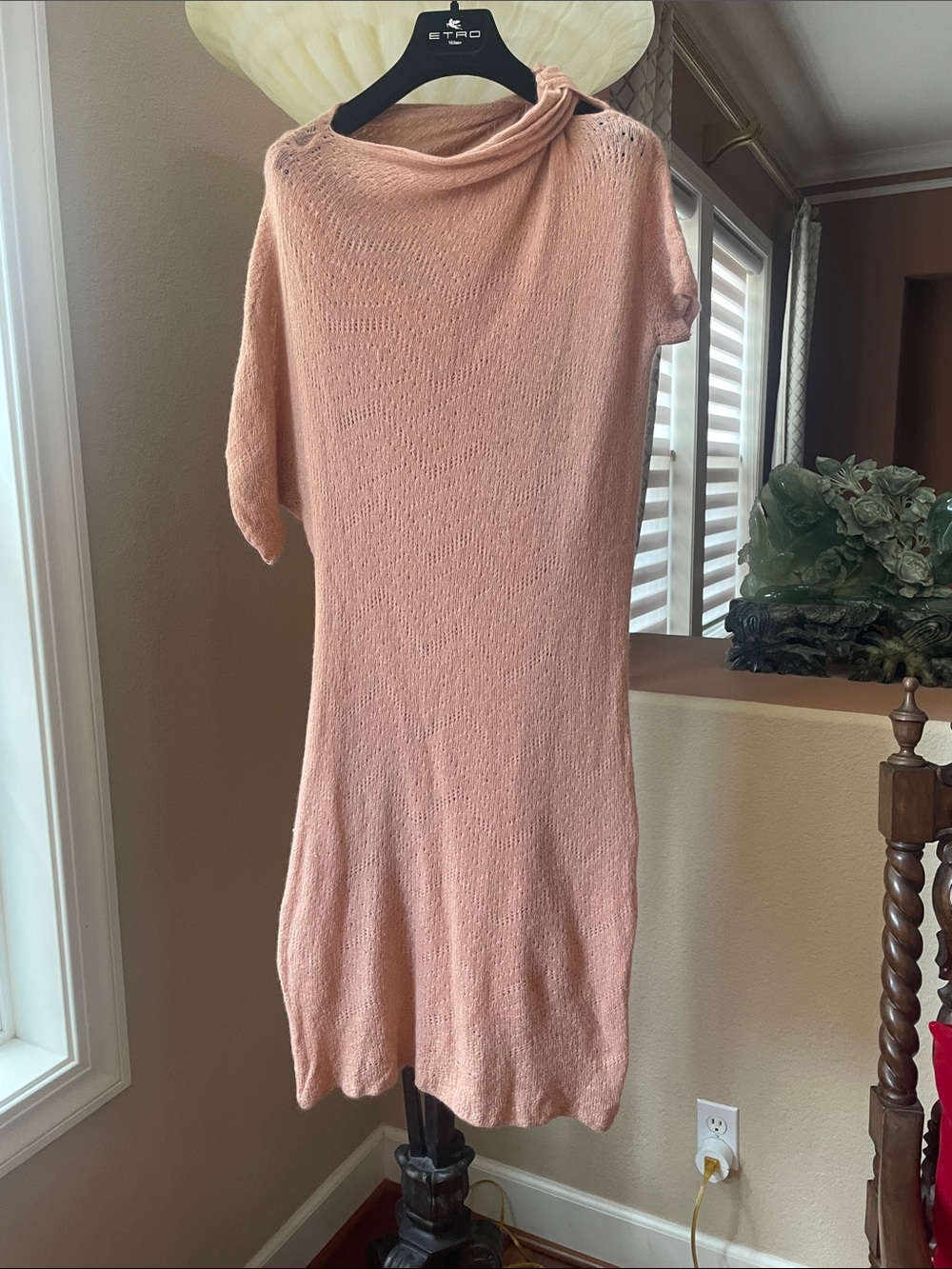 Ports 1961 Soft Pink Cowl Neck cashmere Knit Dress